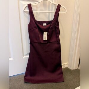 Maroon Shiny Mini Dress